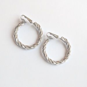 Vintage Crown Trifari Braided Hoop Clip On Earring